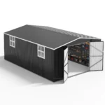 12 ft. W x 18 ft. D Large Outdoor Metal Shed, All-Steel Construction with Windows and Lockable Doors