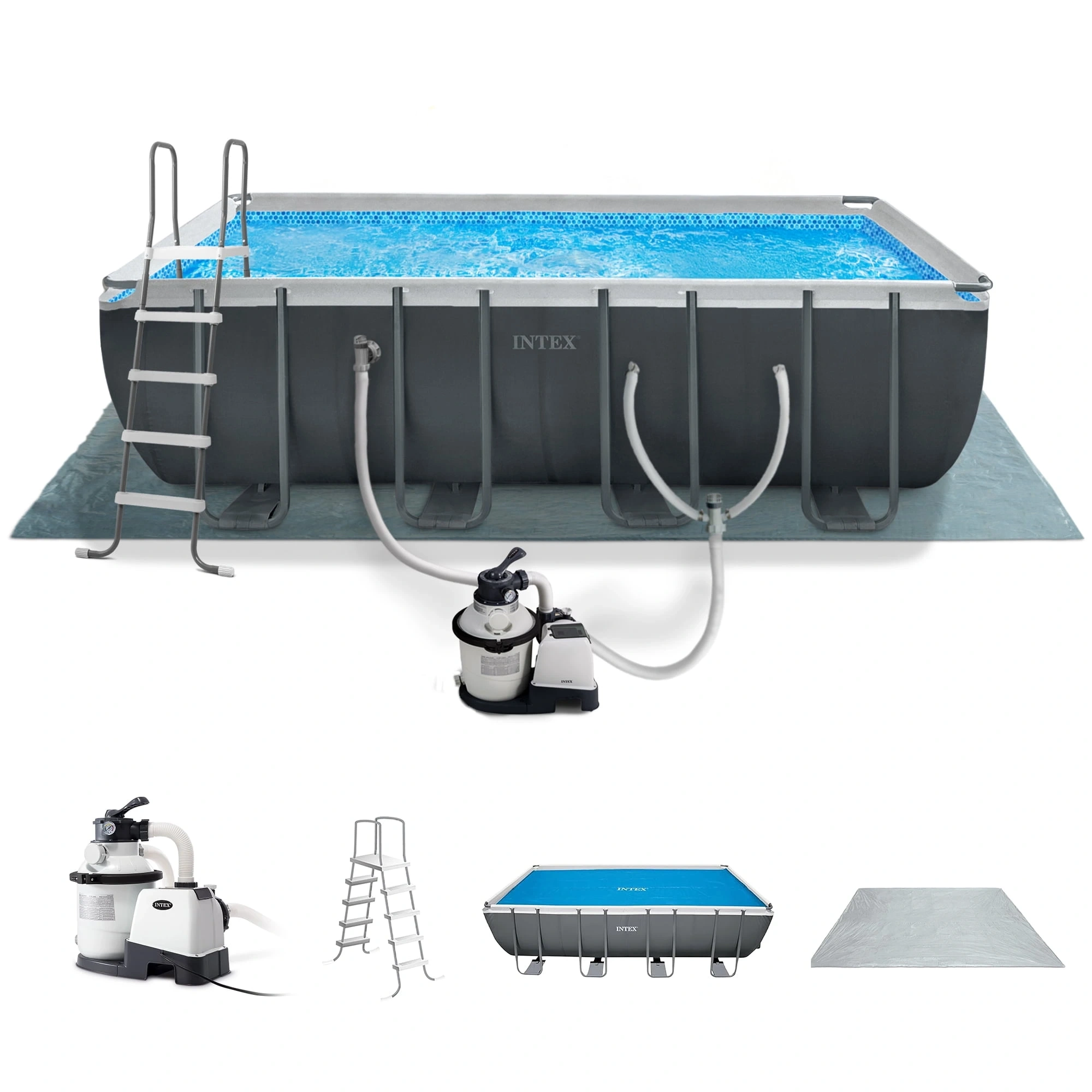 Arvalenti-product-22507-image-1.webp INTEX 18ft x 9ft x 52in Ultra XTR Above Ground Pool and Solar Pool Cover - Image 1